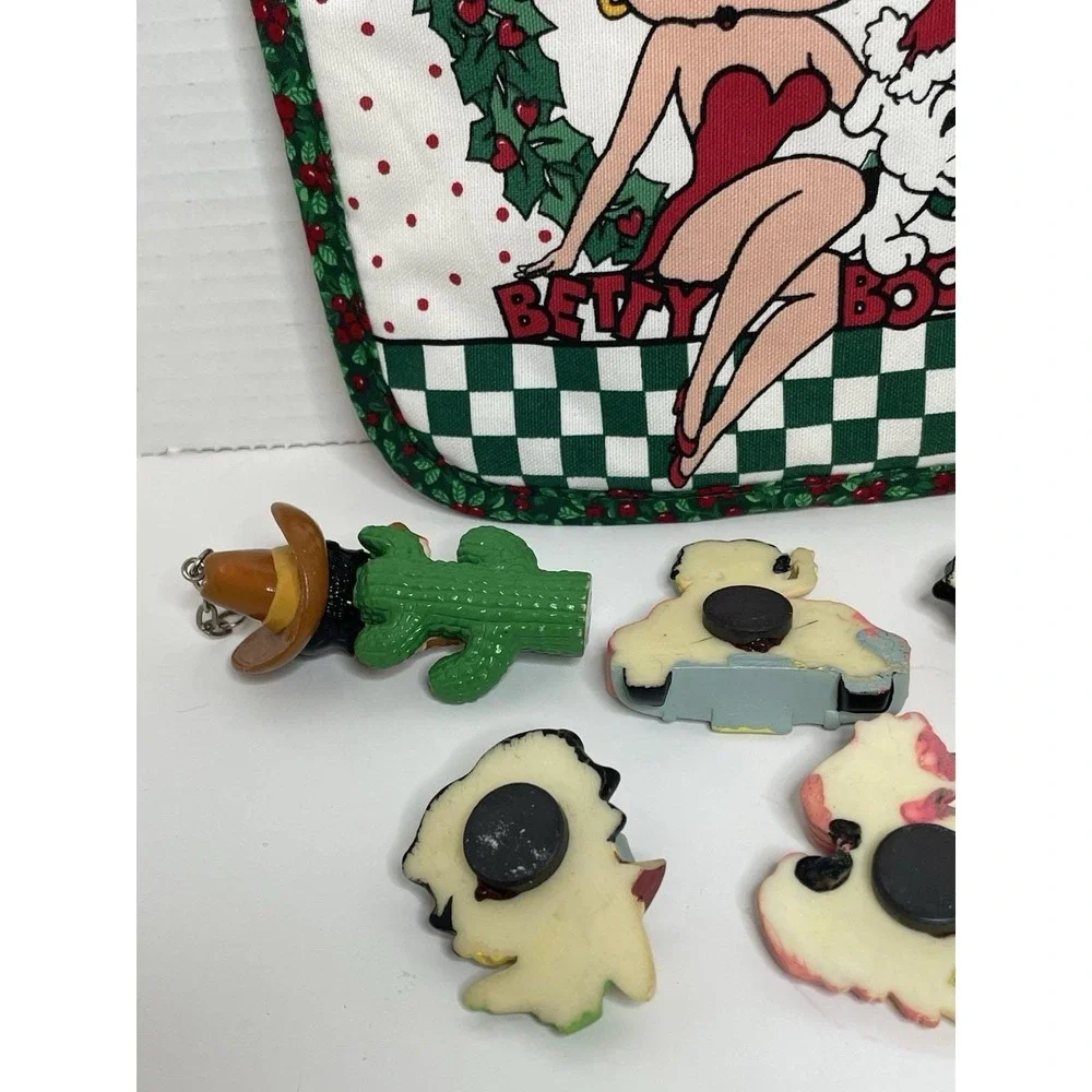 Betty Boop Lot 4 3D Refrigerator Magnet Cactus Keychain 1994 Pot Holder Vintage